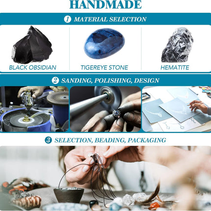 Triple Protection Bracelet - for Protect & Balance - Energy Crystal Handmade Bracelets for Men Women