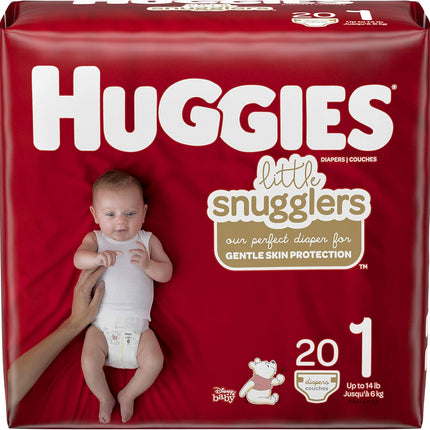 Huggies Little Snugglers Baby Diaper Size 1, 8 to 14 lbs. 34717, 20 Ct