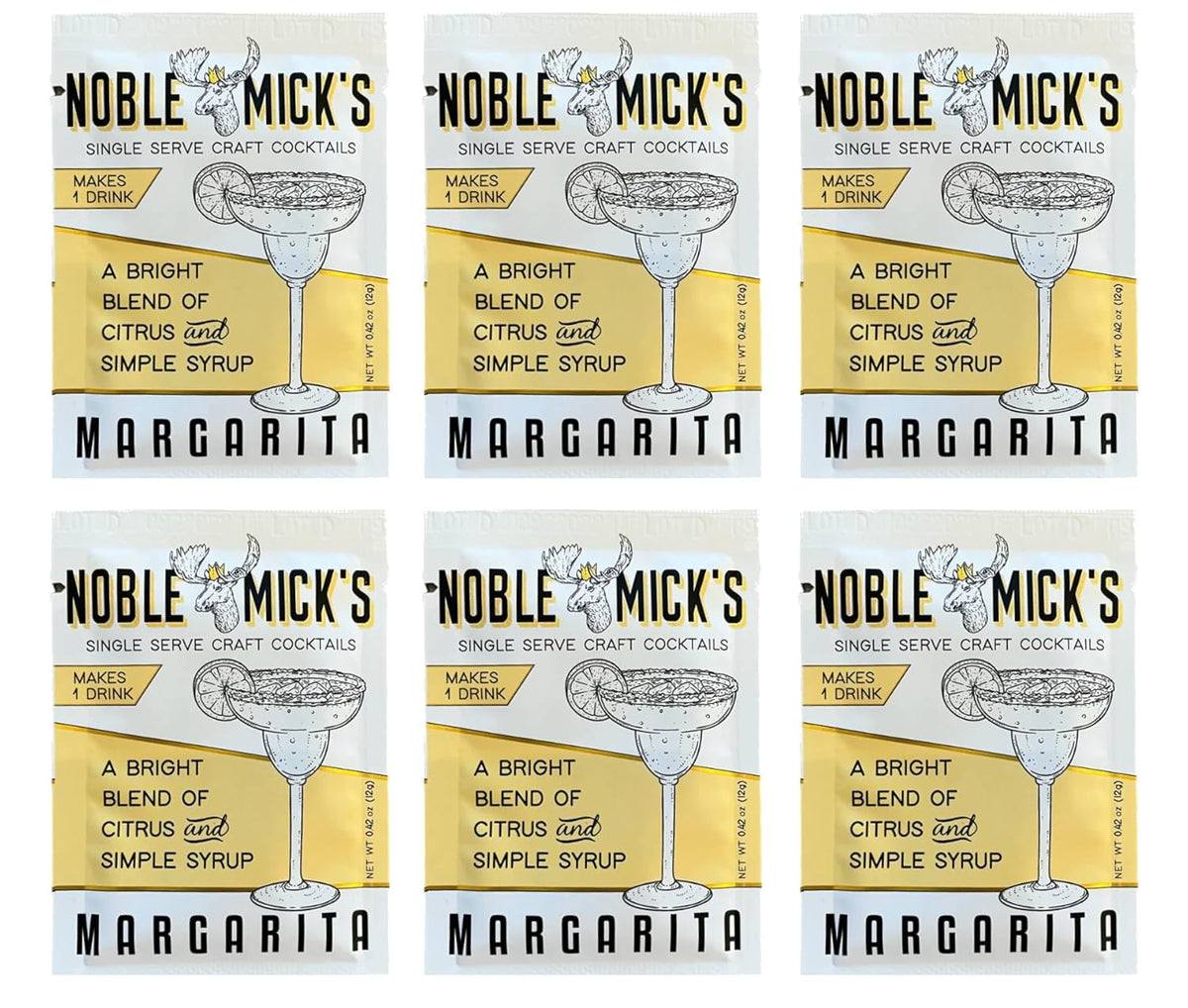 Single Serve Craft Cocktails - Margarita Drink Mix (Bundle of 6 Packets) - 45 Calories
