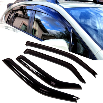 TuningPros WD-412 Tinted Smoke Out-Channel Window Visor Deflector Rain Guard 4-pc Set
