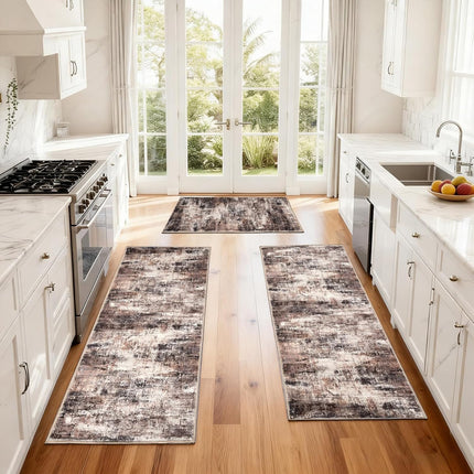 Kitchen Rug Set 3Pcs, Boho Rug Sets Non Slip Washable for Floor Thick Farmhouse Kitchen Decor Runner Rugs for Kitchen, Entryway，Laundry, Hallways 20''x32''+20''x48''+20''x59