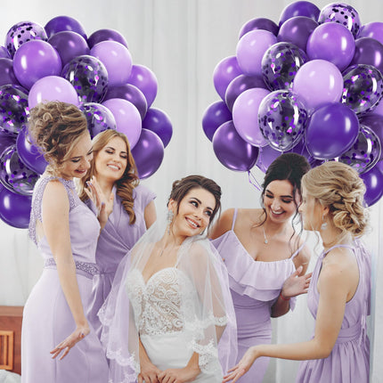 60pcs Purple Balloons 12inch with Metallic Pastel Dark Purple Balloons