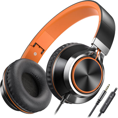 Wired On-Ear Headphones with Microphone and Volume Control