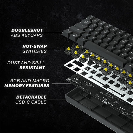 HK GAMING GK61 Mechanical Gaming Keyboard - 61 Keys Multi Color RGB Illuminated LED Backlit Wired Programmable for PC/Mac Gamer Clicky Switch (Gateron Optical Blue)