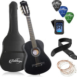 30-inch Beginner Acoustic Guitar Package (Black), Basic Starter Kit w/Gig Bag, Strings, Strap, Tuner, Picks