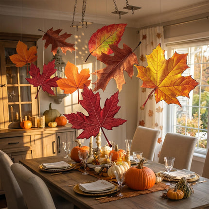 20 Pcs Large Fall Thanksgiving Maple Leaf Hanging Decoration