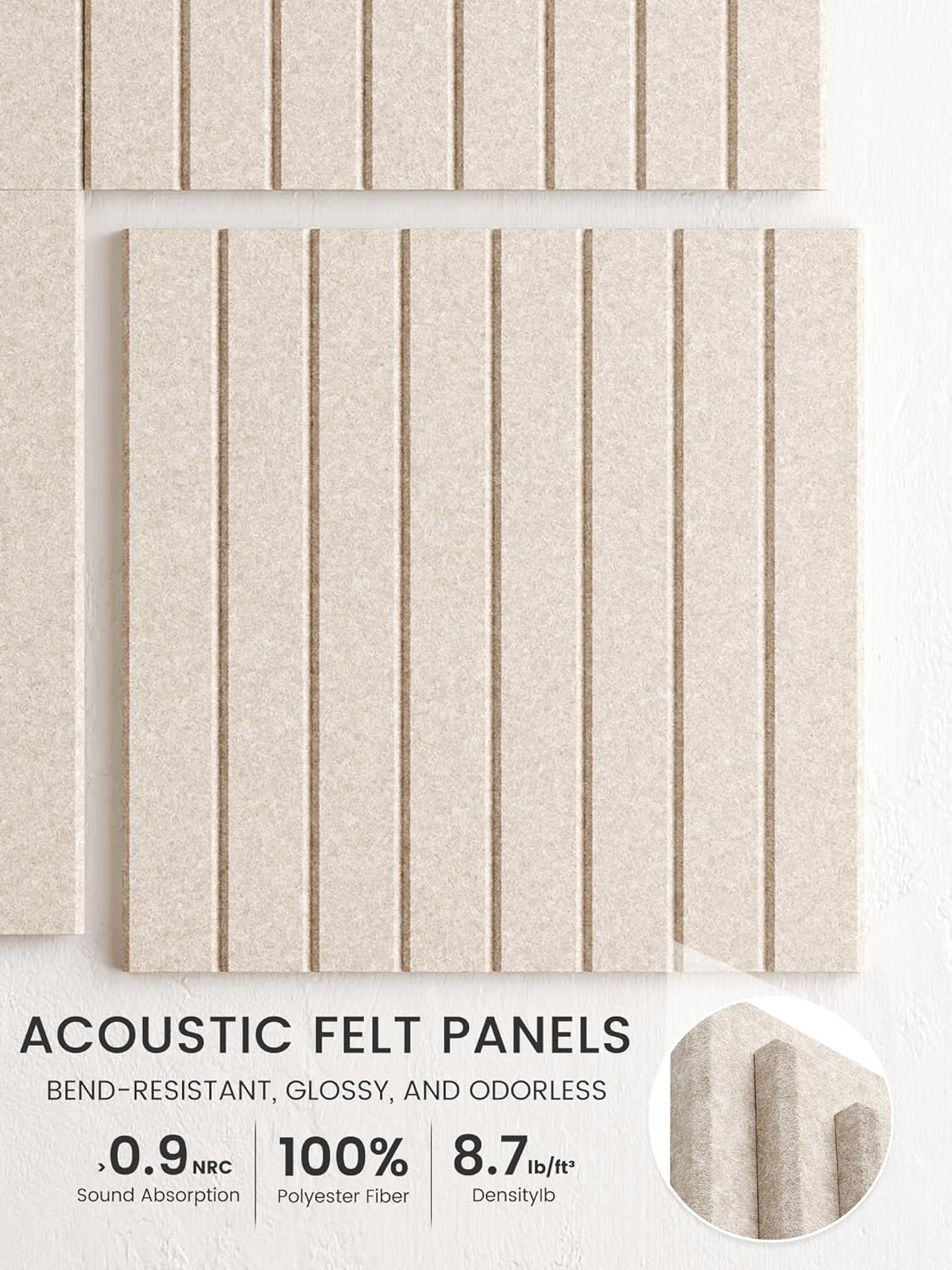 Large Oatmeal Felt Bulletin Board Tiles - 48 x 36 Inch Cork Board Alternative, 12-Pack - photo 3