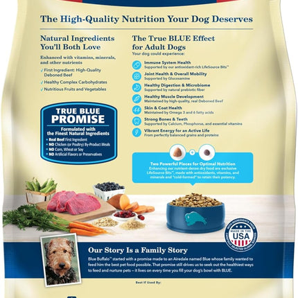 Blue Buffalo Life Protection Formula Adult Dry Dog Food, Helps Build and Maintain Strong Muscles, Made with Natural Ingredients, Beef & Brown Rice Recipe, 5-lb. Bag