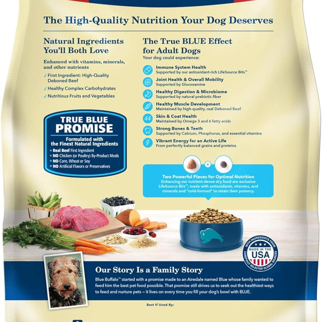 Adult Dry Dog Food, Helps Build and Maintain Strong Muscles, Made with Natural Ingredients, Beef & Brown - photo 2