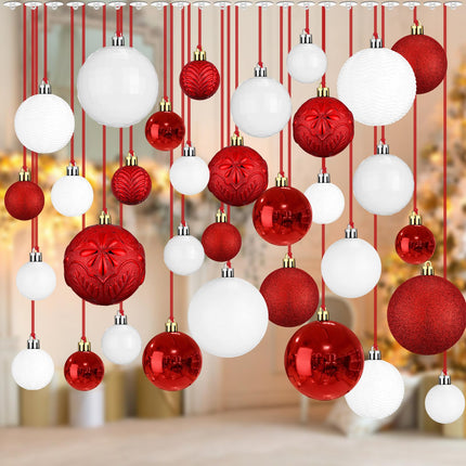 36 Pcs Christmas Balls Ornaments for Ceiling, Red, Green, Gold