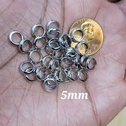 Bead It Wear It Love It 10 Stainless Steel Hair Beads for Loc Braids Twist and Natural Hair, Loc Beads, Dreadlock Hair Accessories, Loc Jewelry (5mm, Silver)