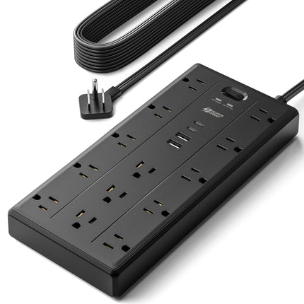 10Ft Extension Cord with Multiple Outlets, Flat Plug Power Strip - photo 16