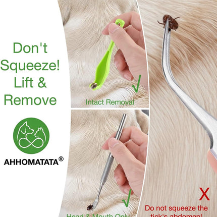 Tick Removal Tool & Twister Kit for Dogs, Cats & Humans, 10-in-1 Stainless Steel Tick Removers & Tick Puller Set - Professional Tick Tweezers Tool for Camping, Hiking & Dog Tick Remover