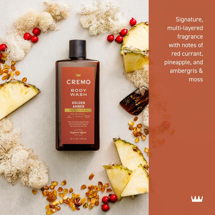 Cremo Body Wash for Men, Rich-Lathering Golden Amber, 16 Fl Oz