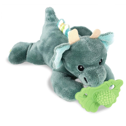 Sloth RaZbuddy w/RaZberry Teething Relief Pacifier – Soothes Sore Gums w/Nature-Inspired Texture, 100% BPA-Free Silicone Teether, Detachable Stuffed Animal – 3 Months+ Teether, Tan
