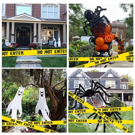1.9inch x 82Feet Halloween Decorations Caution Tape Roll Halloween Caution Tape Halloween Tape Scary Warning Tape for Halloween Party Decorations Indoor Outdoor
