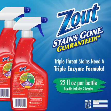 Spray quitamanchas para ropa, sangre, césped y aceite, 22 oz, paquete de 2