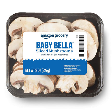 Amazon Grocery, Sliced Baby Bella Mushrooms, 8 Oz