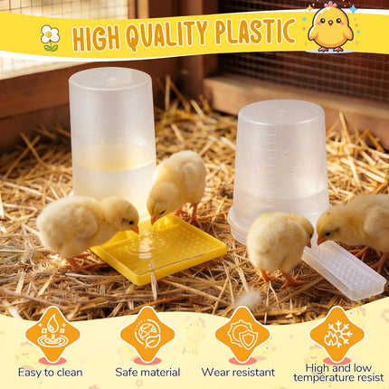 Feekoon 2Pack 400ml Quail Water Feeder, Anti Drowning Design, Ideal for Button Quail, Quails, Baby Chicks, Ducks, and Baby Birds, Safe and Durable Waterer, Easy to Install and Clean
