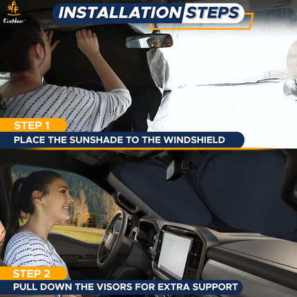 Truck Windshield Sun Shade, Sun Shield Protects Dashboard and Seats - photo 6