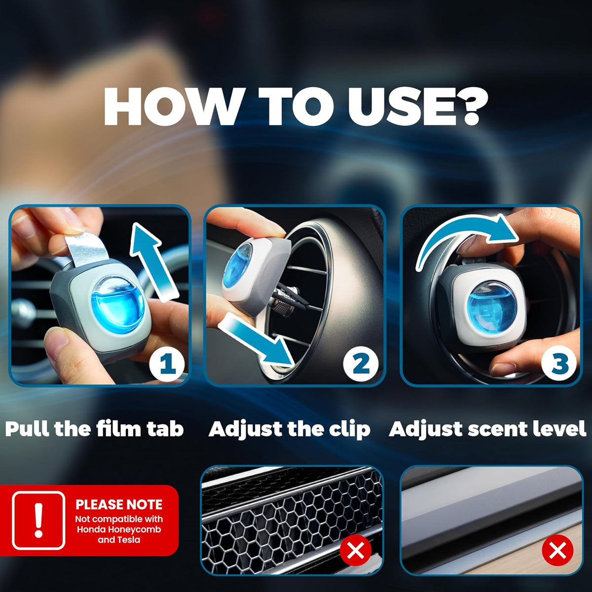 New Car Scent Car Air Freshener Vent Clips, 6 Count - photo 3