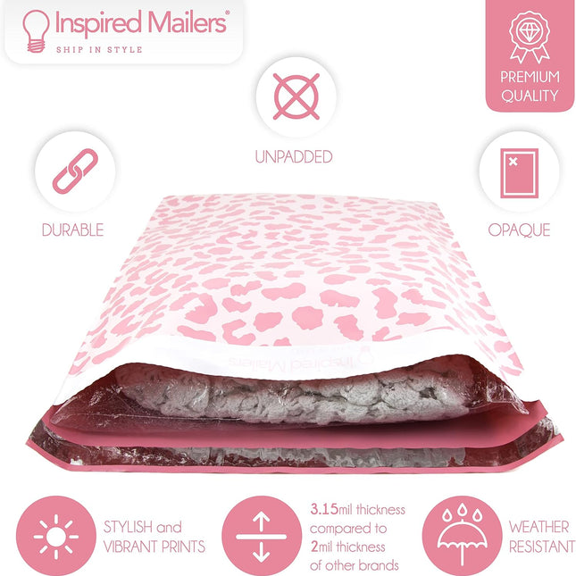 Poly Mailers 16x22-50 Pack - Rose Gold Cheetah