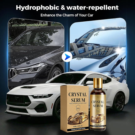 Crystal Serum,Ceramic Coating for Cars,100ML Advanced Graphene Ceramic Coating, 9H Hardness Graphene Coating for Auto Car Detailing, Gloss Hydrophobicity Anti Scratch (1 Set)