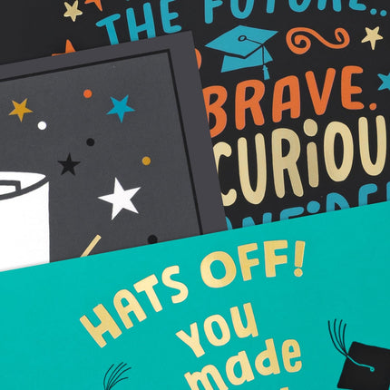 Hallmark Graduation Congrats Card Assortment (4 Designs, 12 Cards with Envelopes) for High School, College, University