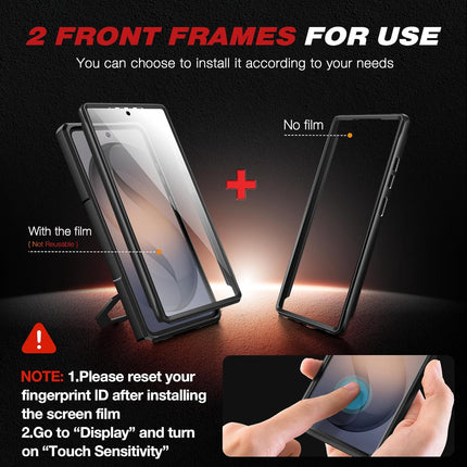 TONGATE Magnetic Stand for Samsung Galaxy S26 Ultra Case, Compatible with Magsafe, [Camera Cover & 2 Front Frames][Military Drop Protection] S26 Ultra Case Built-in Screen Protector & Belt Clip, Black