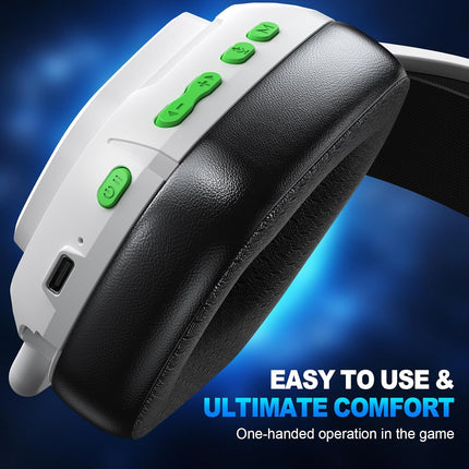 2.4GHz Wireless Gaming Headset for PC, PS5, PS4, Switch & Mac, Bluetooth Headset with Noise Canceling Microphone, Low-Latency Stereo Audio, 50mm Drivers for Nintendo 64 Accessories