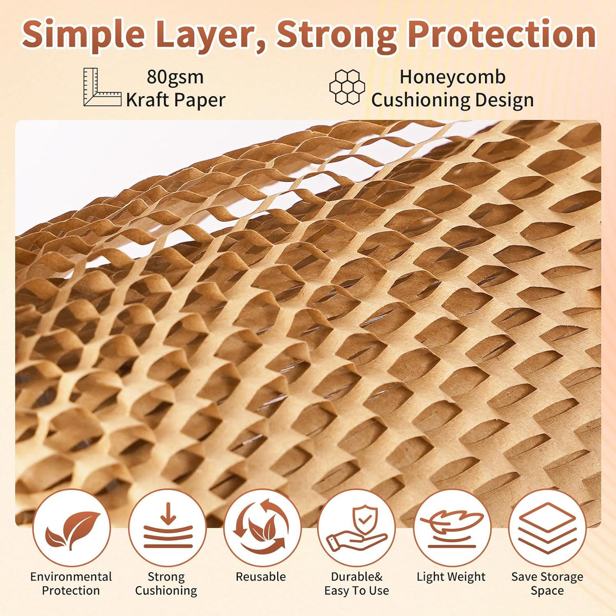 Honeycomb Packing Paper Bubble Wrap Roll 15" x 230' - Eco-Friendly Bubble Cushioning Wrap for - photo 4