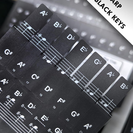 Piano Note Stickers for 37-49-54-61-76-88 Keys, Piano Keyboard Stickers for Learning, Removable Waterproof for Black & White Keys – No Fading, Strong Adhesive, Leaves No Residue(Staff Paper)