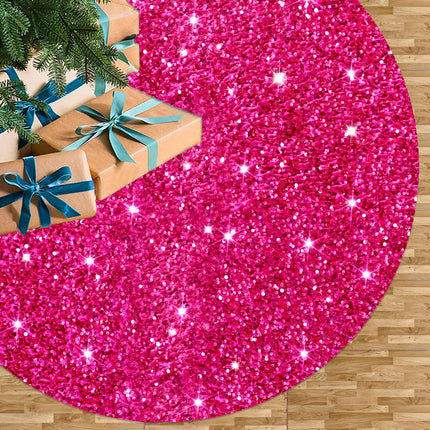 Orange Christmas Tree Skirt 21 Inch Fall Tree Skirt Sequin Velvet Tree Skirt Mini Xmas Tree Skirts Halloween Tree Decoration Glitter Christmas Tree Cover Skirt Mat for Holiday Christmas Tree Ornaments