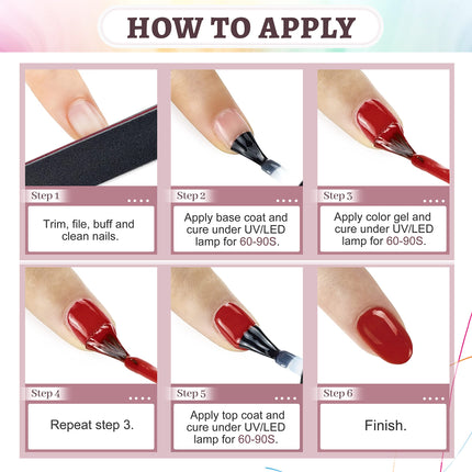 36 PCS Gel Nail Polish Set-32 Colors Gel Polish Kit Base Coat Glossy Matte and Glitter Top Coat Nail - photo 9