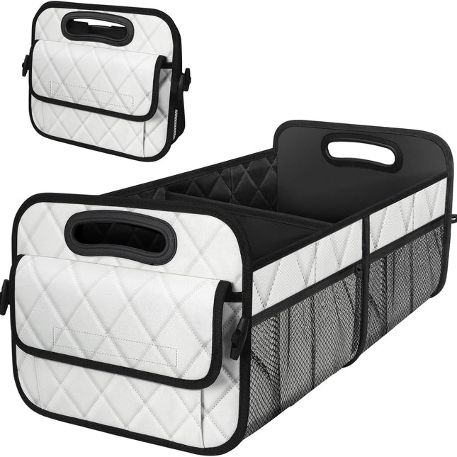 Trunk Organizer with 6 Pockets - Car Storage Accessory for SUVs, Minivans, and Trucks - 50L Waterproof Polyester