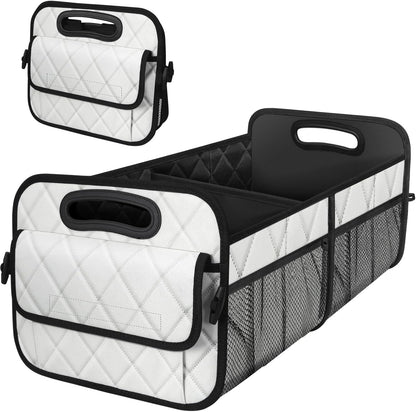 Trunk Organizer with 6 Pockets - Car Storage Accessory for SUVs, Minivans, and Trucks - 50L Waterproof Polyester