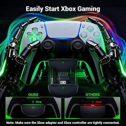 Wireless Gaming Headset for Xbox Series X|S, Xbox One, PC, PS5, PS4, Mac, Switch, 2.4 GHz Wireless & Bluetooth 5.4 Gaming Headphones with Noise Canceling Microphone, 50Hr Battery, 50mm Drivers-Black
