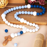 Rosario de silicona para bebé con cruz, mordedor de regalo de bautizo para niño o niña, mi primer rosario, regalos religiosos católicos, decoración para primera comunión, azul