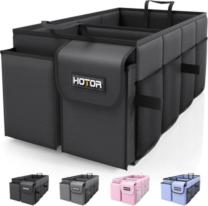 Foldable Black Trunk Organizer for SUVs & Sedans, 2 Compartments