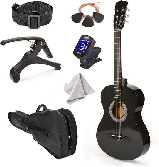30" Wood Guitar with Case and Accessories for Kids, Girls, Boys, and Beginners