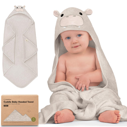 Hooded Baby Towel for Newborn, Baby Bath Towels (Frog, 35x35)
