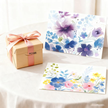 100 Pack Blank Cards and Envelopes, 3.5 x 5 Inch Watercolor Flowers Blank Greeting Cards, Note Cards Blank Inside, Invitation Cards, Blank Cards for All Occasions Bulk