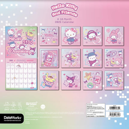 2026 Sanrio - Hello Kitty and Friends Wall Calendar