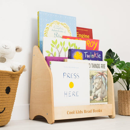 Montessori Bookcase for Kids, Toddler Bookshelf Wood Storage Kids Room Storage Playroom Furniture Toddler Gift 2nd, 3rd Birthday (Large, Natural)