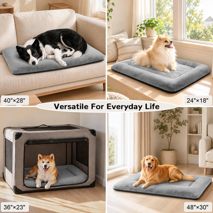 Dog Crate Pad, Washable Cozy Dog Bed Mat for Medium Dogs 36"x23", Gray