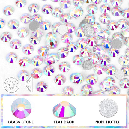 Novani Rhinestones 1440pcs SS20 Glass Rhinestones Crystal Flatback Gemstones for Crafts Nails Makeup Bags and Shoes Decoration（SS20, Crystal AB）