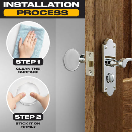 Clear Door Stoppers - Medium 2" (6 PCS) - Door Stoppers for Wall with Strong Back Adhesive - Quiet and Shock Absorbent Silicone Wall Protectors from Door Knobs - Protects Every Surface