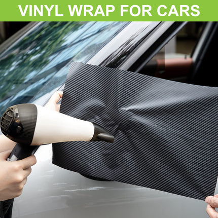 3D Carbon Fiber Vinyl Wrap for Cars Black, 1ft X 5ft Self-Adhesive