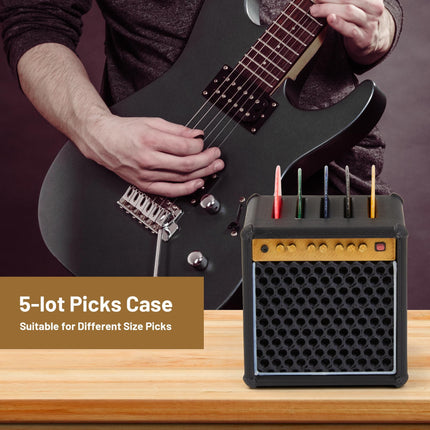 Mini Guitar Pick Holder 3D Printed Guitar Amp Picks Display Case for Guitar, Bass, Ukulele, Stylish Guitar Theme Gifts for Music Enthusiasts& Musicians& Guitar Players& Guitarists