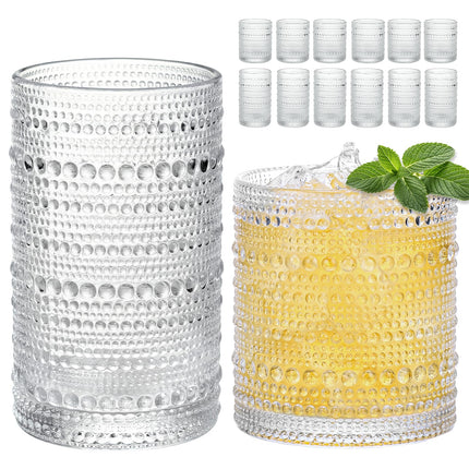 Crystal Cocktail Glasses Drinking Glasses Set of 12 Glass Cups
